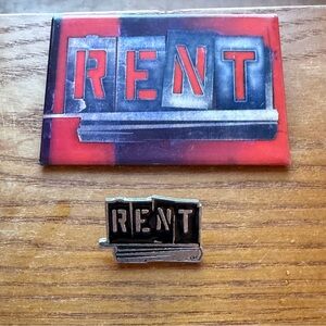 *RARE* RENT Vintage 90s Broadway Musical Pins Authentic Official Merch Set of 2